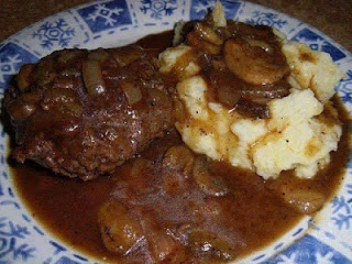 Hamburger steaks with onion gravy