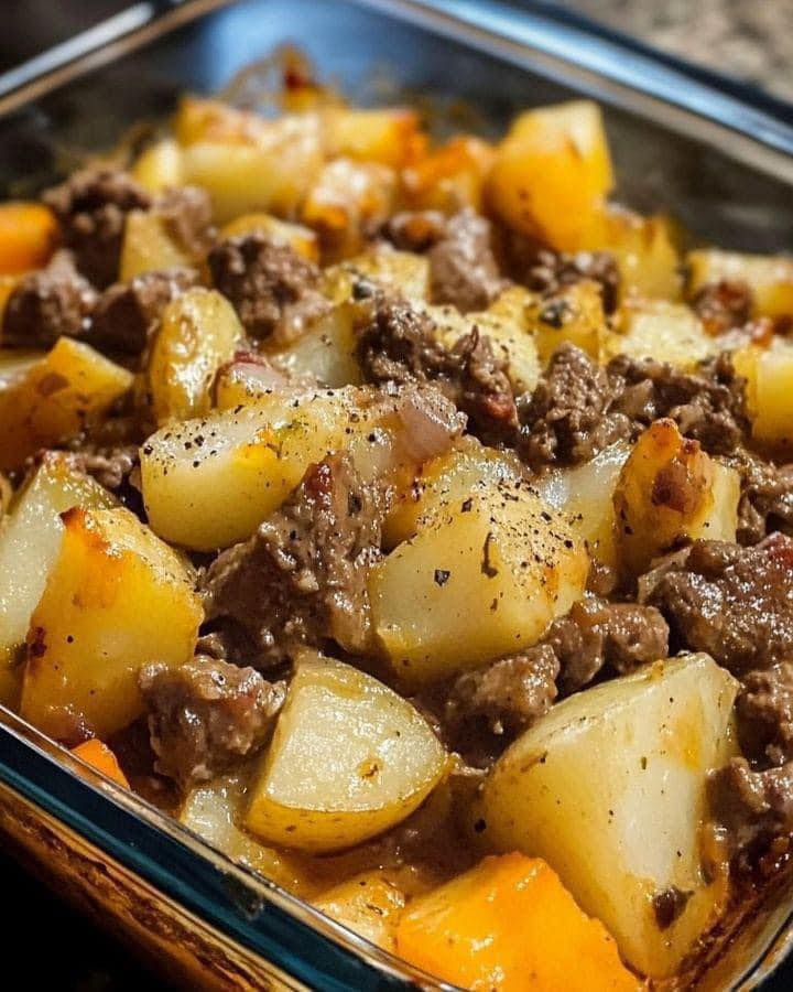 “Hobo Casserole: Rustic Campfire Beef and Potato Delight