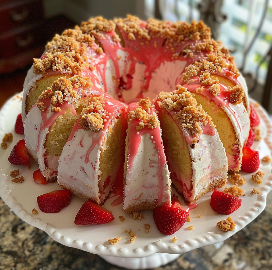 Strawberry crunch pound cake