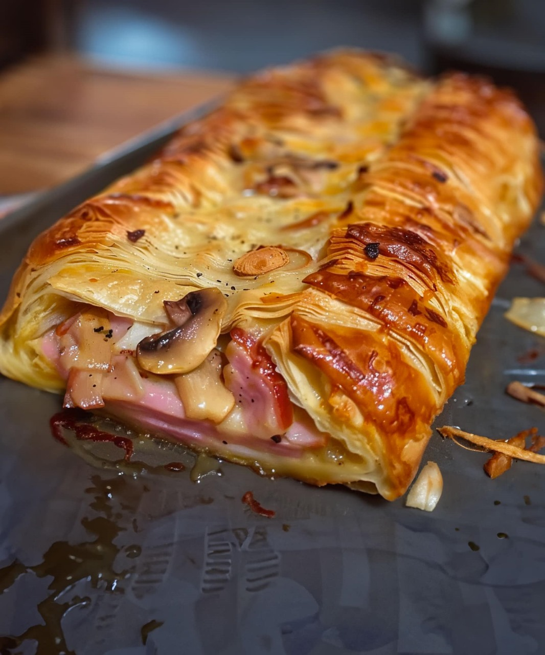 Mushroom and Ham Puff Pastry