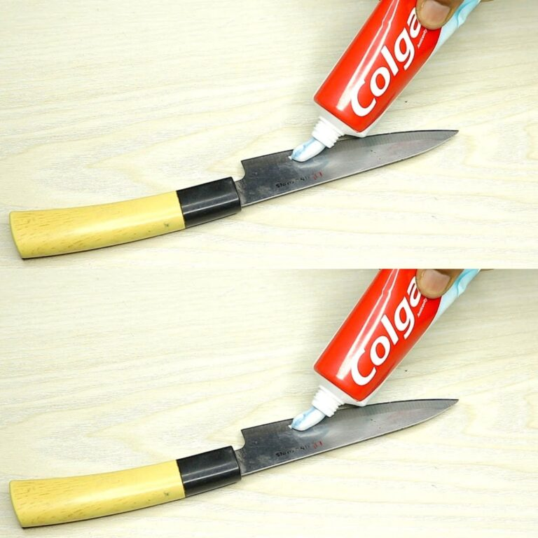 Many people are unaware of the trick of using toothpaste on a knife!