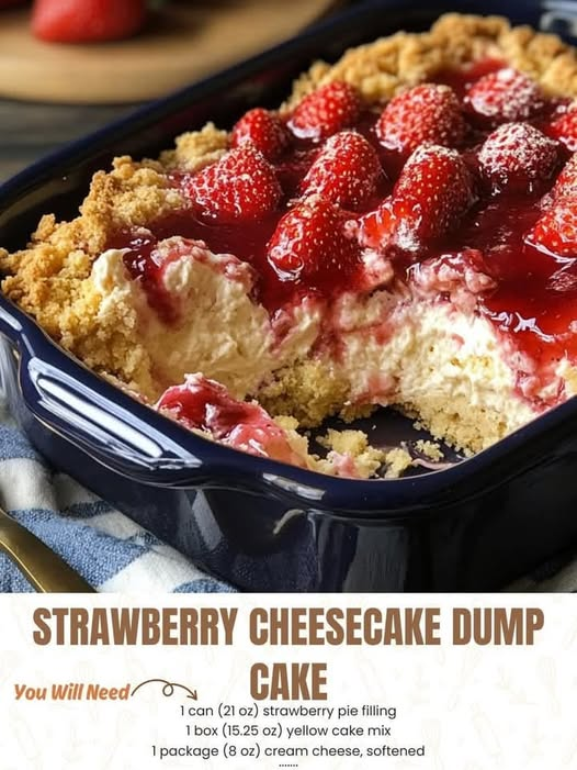 Strawberry Cheesecake Dump Cake