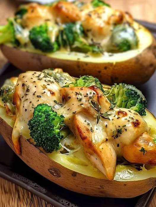 Chicken Broccoli Stuffed Baked Potato