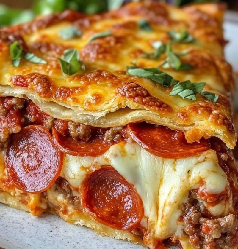 Deep Hamburger Sausage & Pepperoni Pie: A Comforting, Hearty Delight