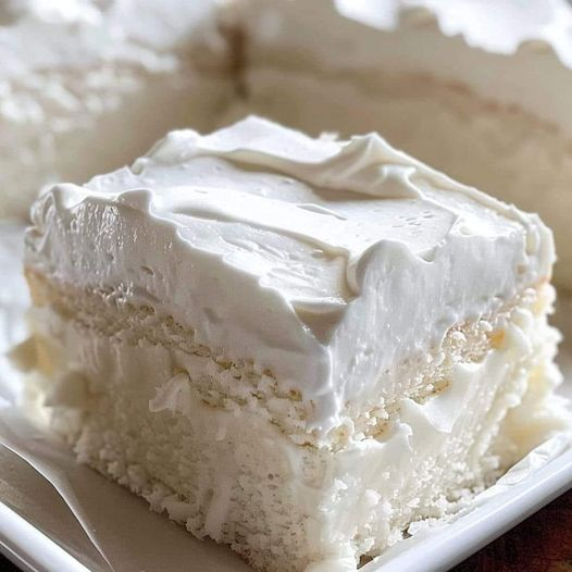 Classic White Cake with Whipped Frosting