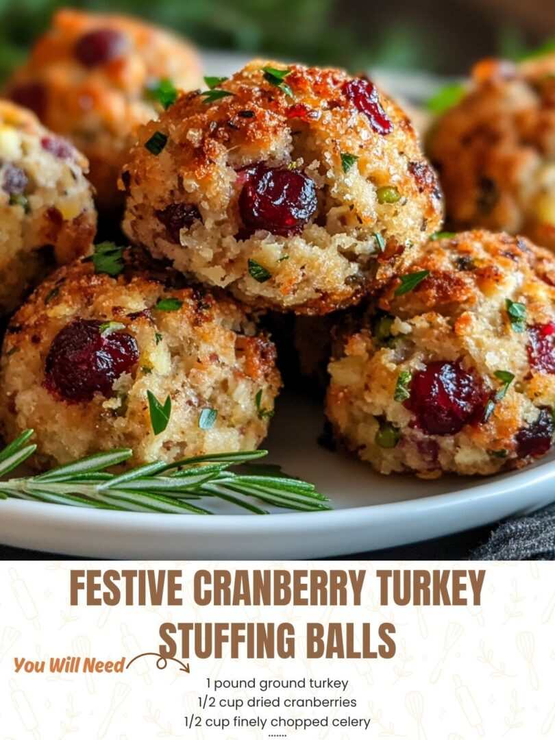 Festive Cranberry Turkey Stuffing Balls