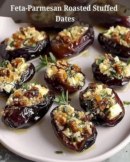 Feta-Parmesan Roasted Stuffed Dates