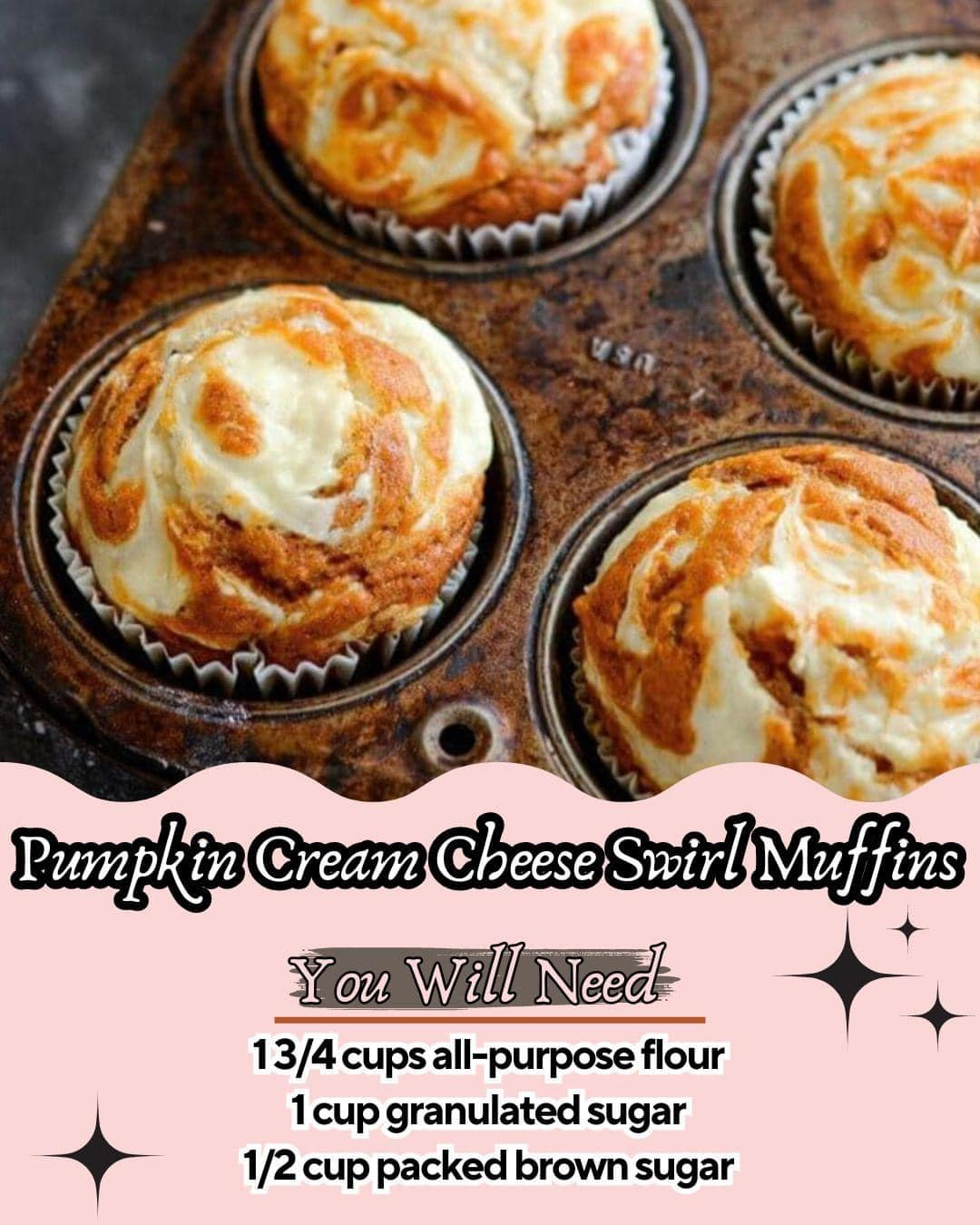 Pumpkin Cream Cheese Swirl Muffins