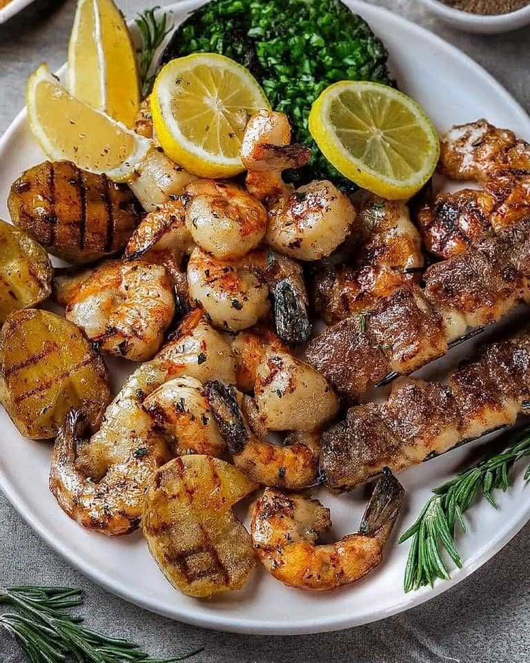 Grilled Lobster and Shrimp 