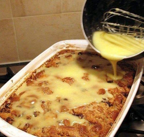 Grandma’s Old-Fashioned Bread Pudding with Vanilla Sauce!