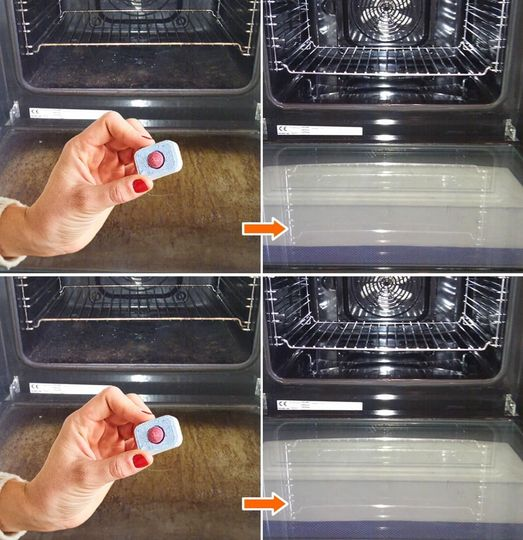 How to thoroughly clean and degrease the oven with a dishwasher tablet