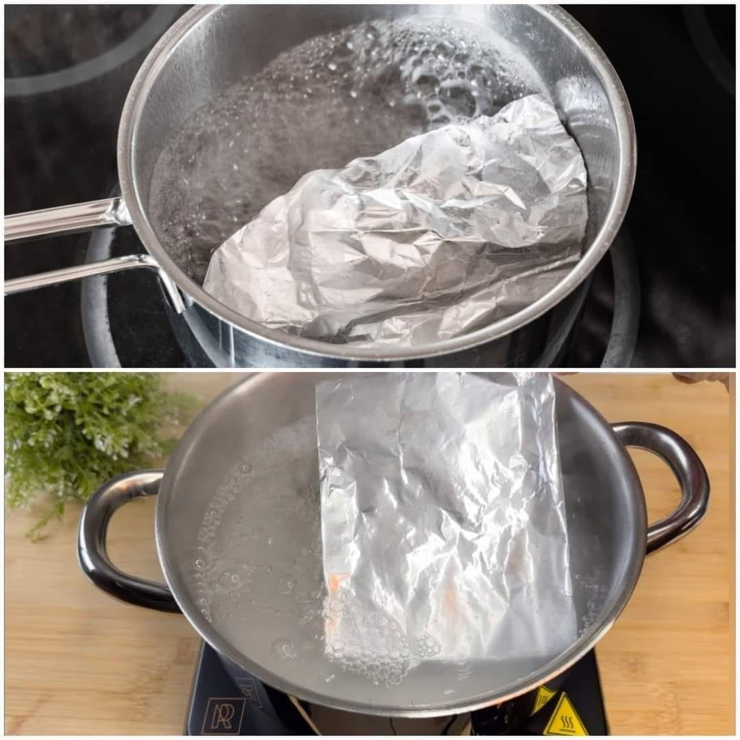 Aluminum foil in boiling water is better than nothing