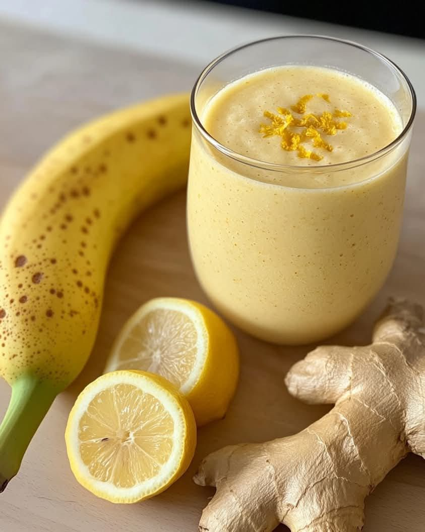 Banana Lemon Ginger Smoothie in 5 minutes