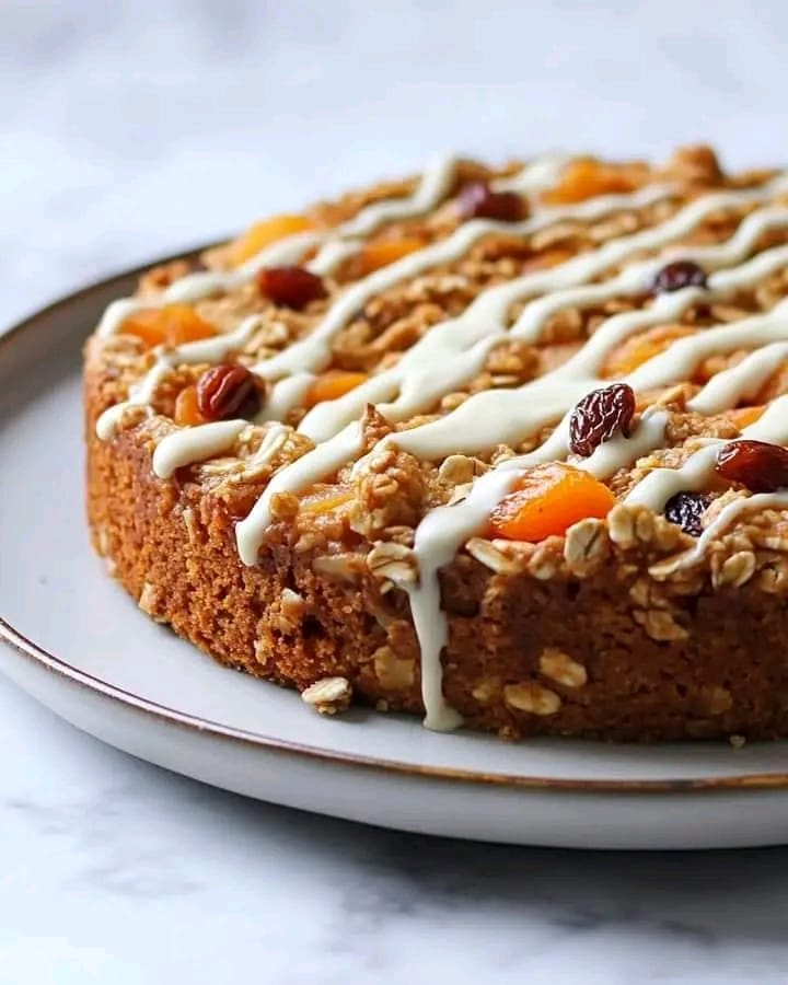 Healthy Carrot and Apple Oatmeal Cake